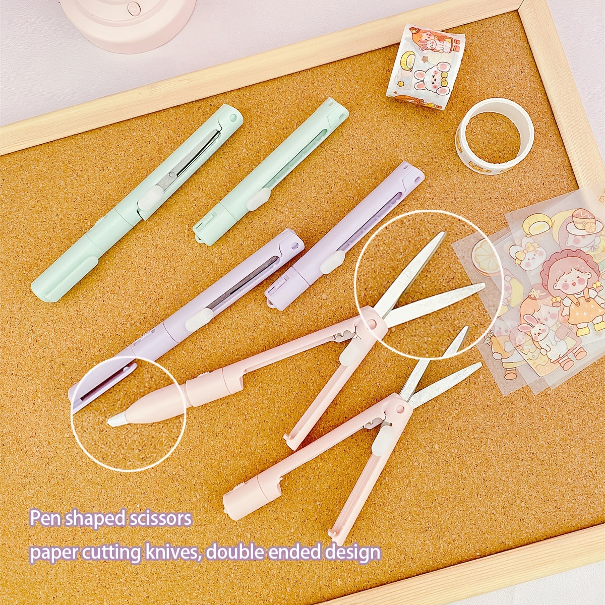 Portable Folding Pen Scissors Ceramic Paper Cutter Student Mini Scissors
