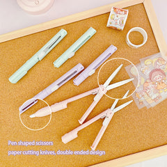 Portable Folding Pen Scissors Ceramic Paper Cutter Student Mini Scissors