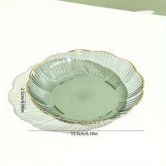 Flower-shaped Bone Dish Golden Edge Plate for Snacks or Fruits