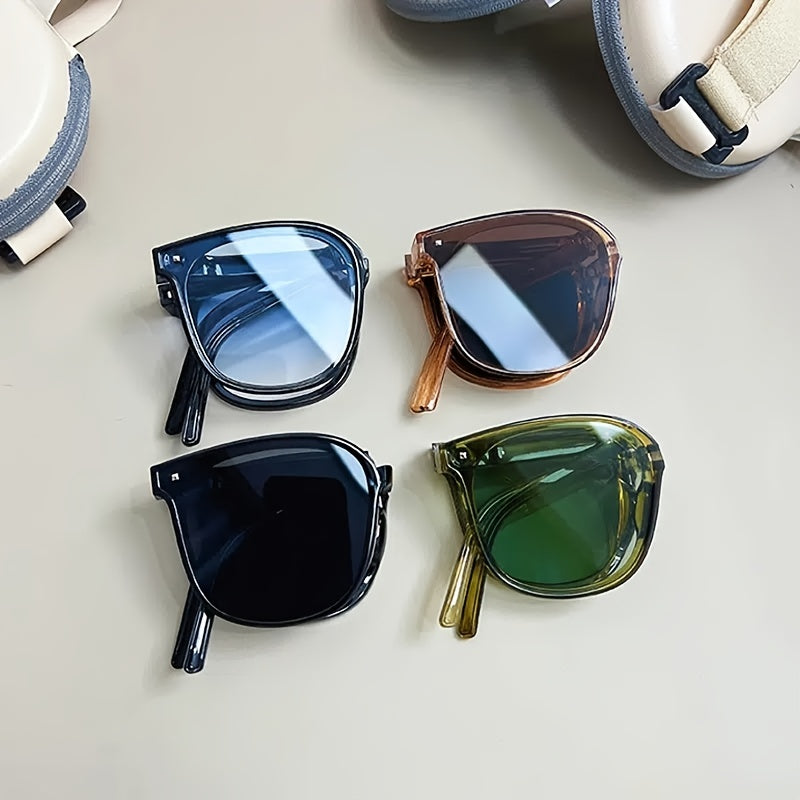 Foldable Sunglasses Unisex Polarized Transparent Vintage Sun Glasses
