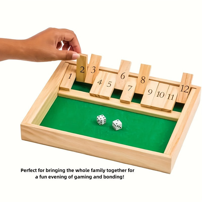 Wooden Game Board with Numbered Dice - Classic British Pub Game