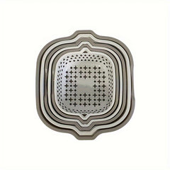 6pcs Double Plastic Drain Basket Kitchen Washing Basket