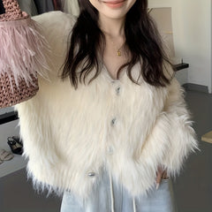 Soft Long Hair Mink Fur Hand Knitted DIY Sweater Coat Bag Doll Material Thread