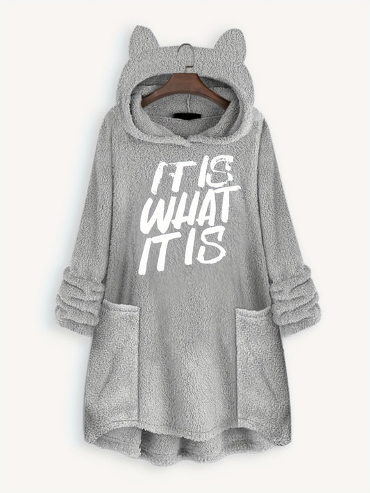 Fluffy Hoodie Long Sleeve Sweatshirt Women's Clothing