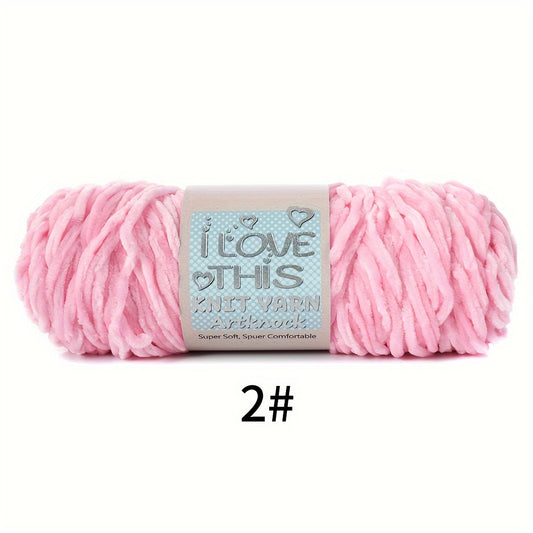 Chenille Yarn for Hand Knitting Crocheting Cardigan Scarf, Polyester Velvet Yarn