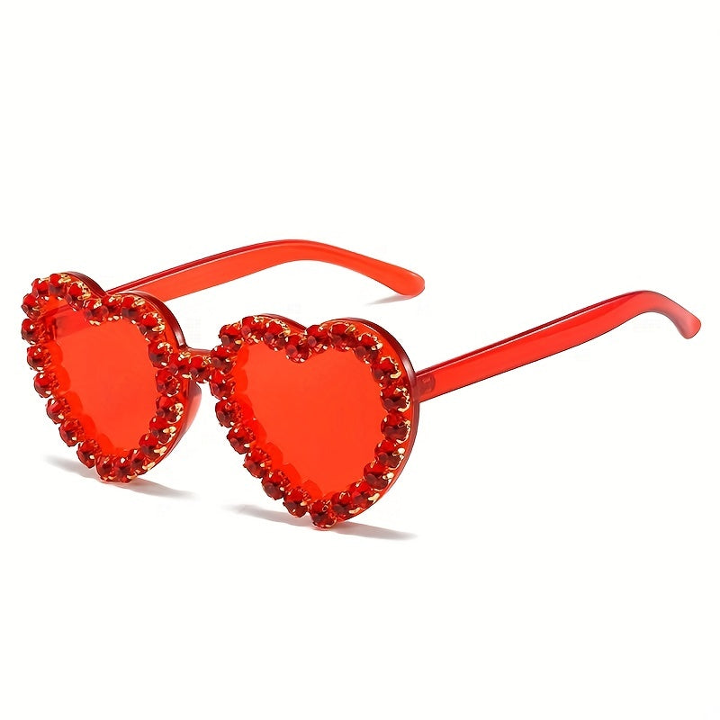 Heart Sunglasses Rhinestone Decor UV400