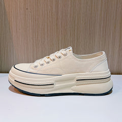 Women's Thick Bottom Canvas Casual Shoes Low Top Outdoor Shoes