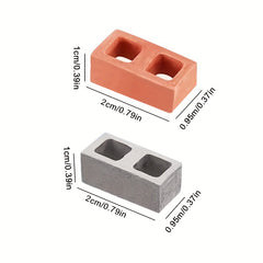 Mini Bricks Concrete Dollhouse Accessories for Garden Kitchen Landscaping DIY