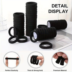 100pcs Seamless Elastic Hair Ties Rubber Hair Bands