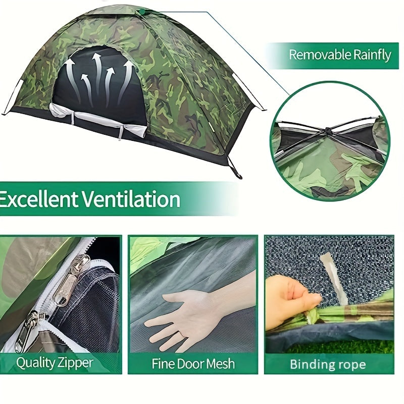 Camouflage Tent For 2 People Outdoor Camping Hiking