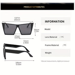 Y2K Large Cat Eye Sunglasses Gradient UV400 Sun Shades