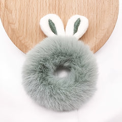 4pcs Girls Plush Rabbit Ears Hair Tie Hair Bands Hair Accessories