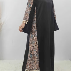  Boho Abaya Dress Women's Paisley Print Maxi Dress