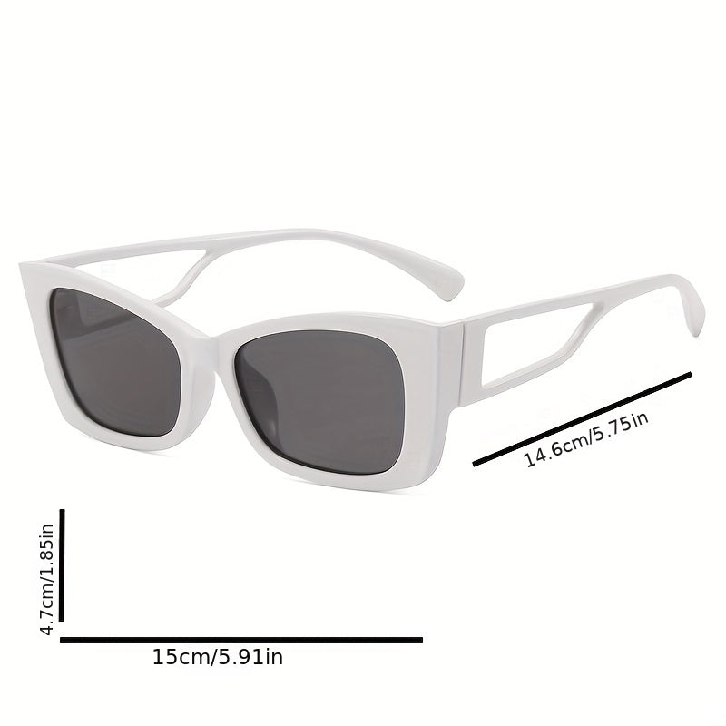 Cat Eye Sunglasses Square Frame Hollow Temple Wrap UV400