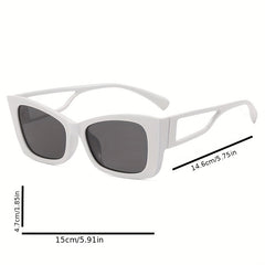 Cat Eye Sunglasses Square Frame Hollow Temple Wrap UV400