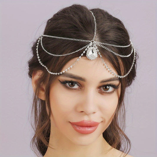 Silver Crystal Headband Tiara Bridal Hairband