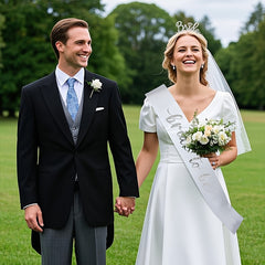 Bridal Veil Set with Crown Headpiece and Sash