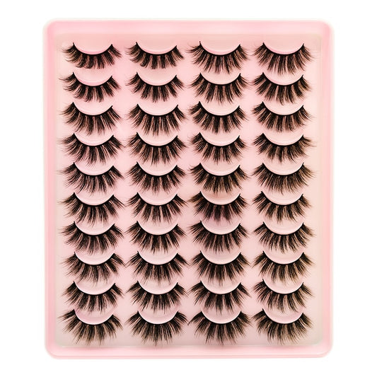 20 Pairs 3D Makeup False Eyelashes Long Dense Soft Set for Cosplay Costume Party