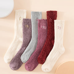Heart Pattern Crew Socks Women's Stockings