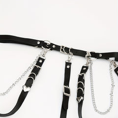 PU Leather Harness Belt Punk Thigh Leg Garter Steampunk Waistband Women