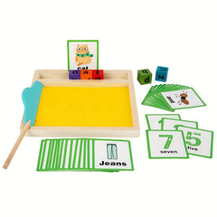 Colorful Wooden Alphabet Sand Art Tray Educational Game