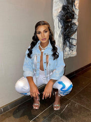 Tassel Backless Denim Jacket