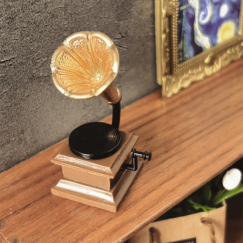 1:12 Retro Phonograph Dollhouse DIY Decor Accessory