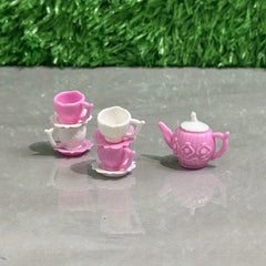 Dollhouse Tea Set with Random Colors - 3 Piece Set