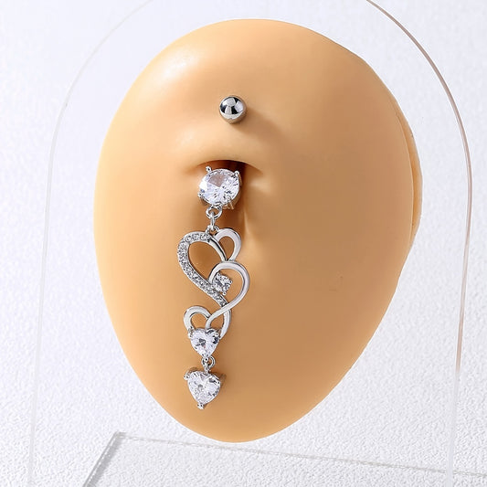 Heart Shape Belly Button Ring Dangle Body Piercing Jewelry
