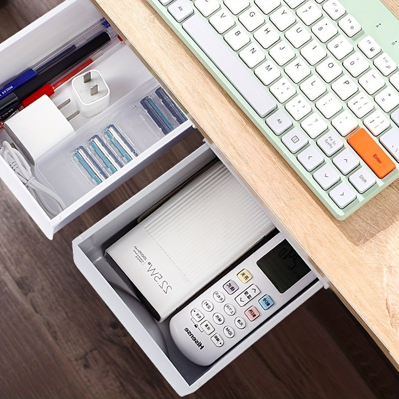 Under Desk Storage Drawer Self Adhesive Pencil Tray for Office