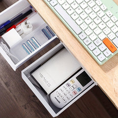 Under Desk Storage Drawer Self Adhesive Pencil Tray for Office