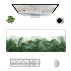 Emerald Leaves Desk Mat XXL Extended Mouse Pad