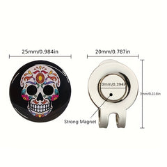 Golf Metal Hat Clip Skull Drop Glue Mark