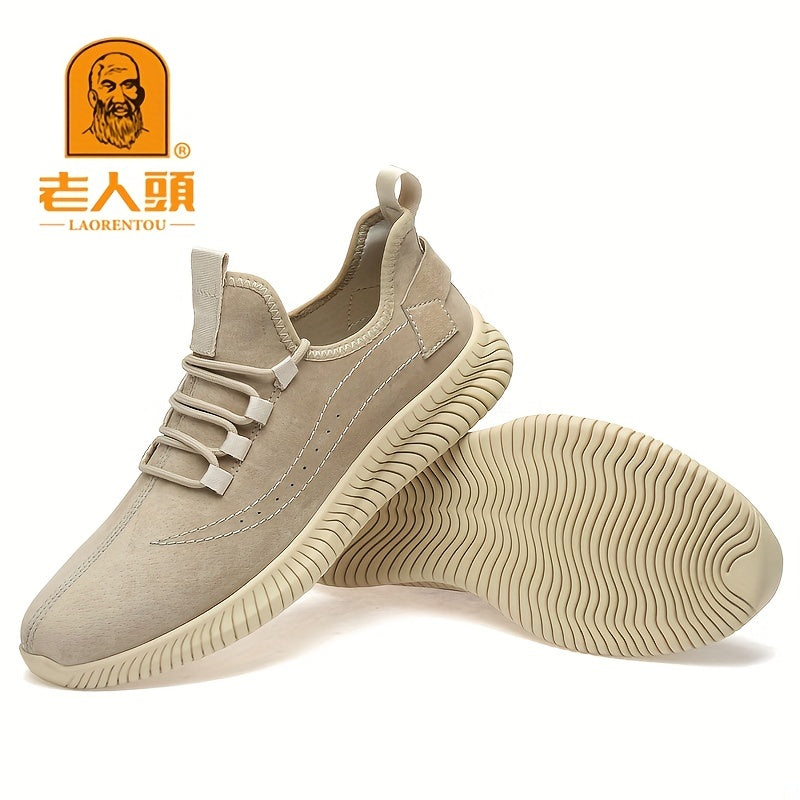 LAORENTOU Men's Leather Lace Up Skate Shoes