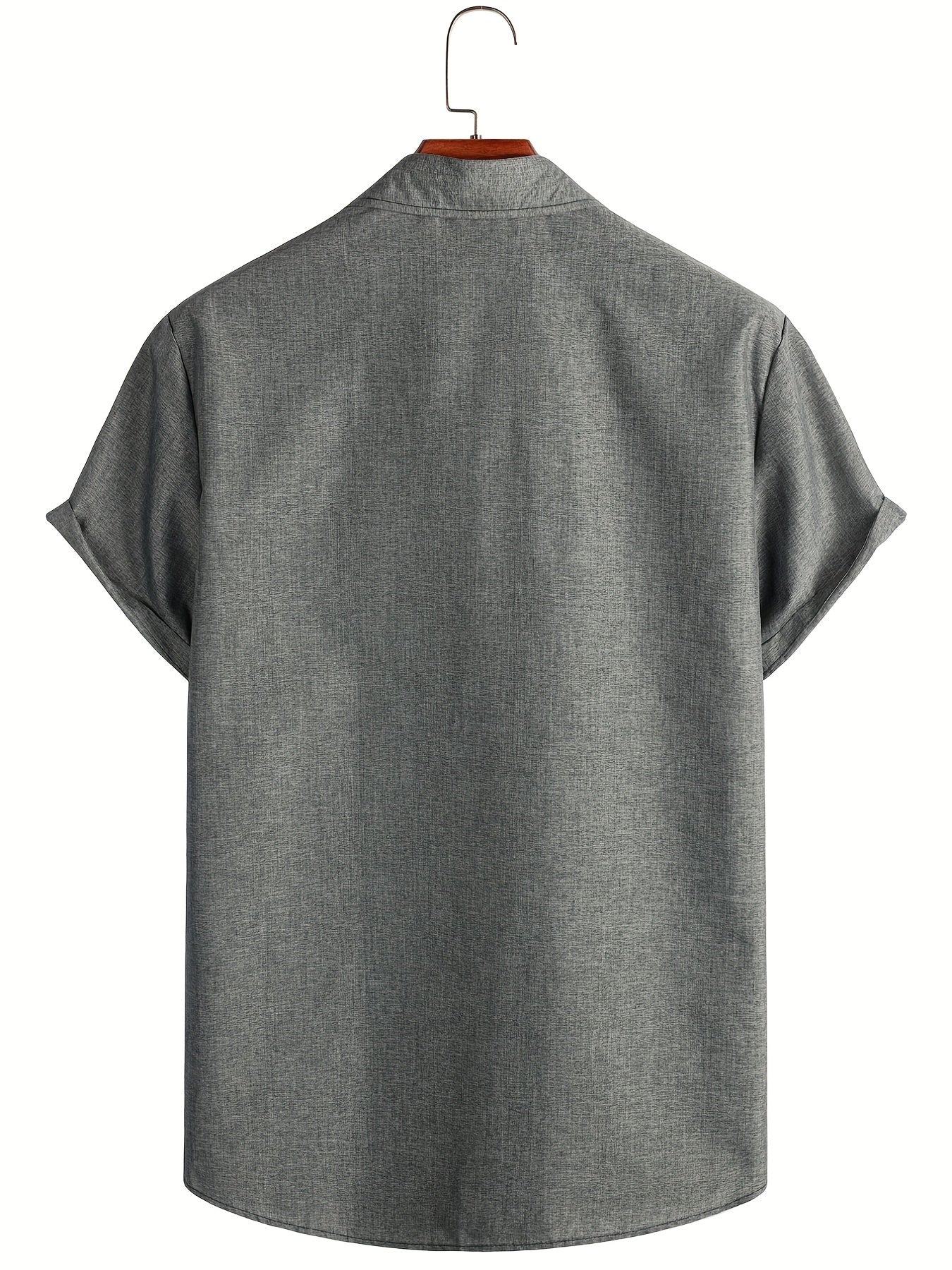 Short Sleeve Solid Button Down Shirt for Work & Comfort