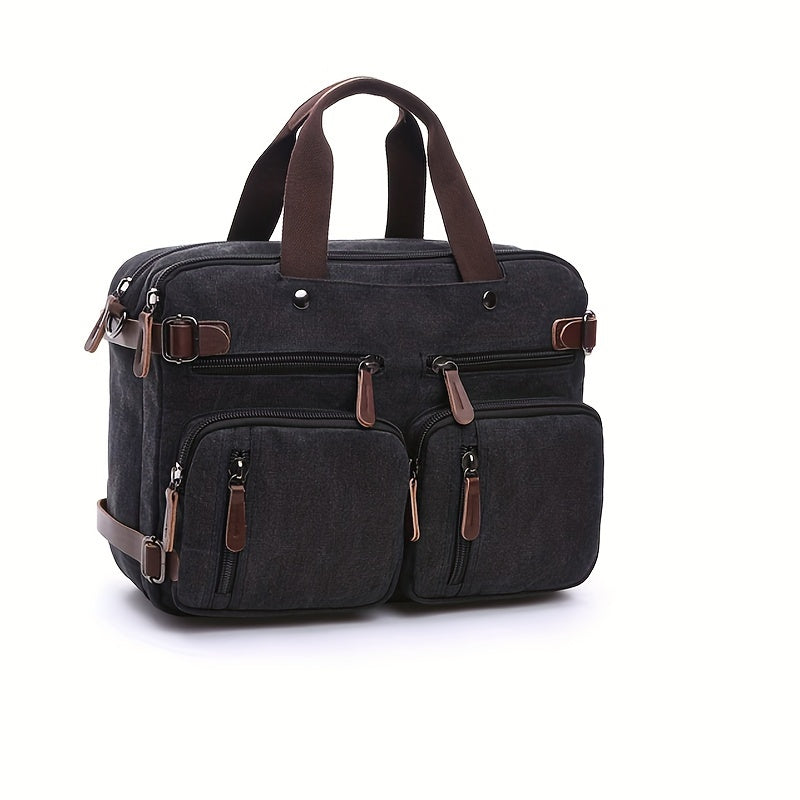 Canvas Laptop Bag With Laptop Compartment & Adjustable Strap