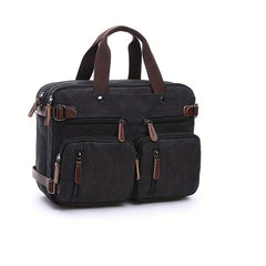 Canvas Laptop Bag With Laptop Compartment & Adjustable Strap