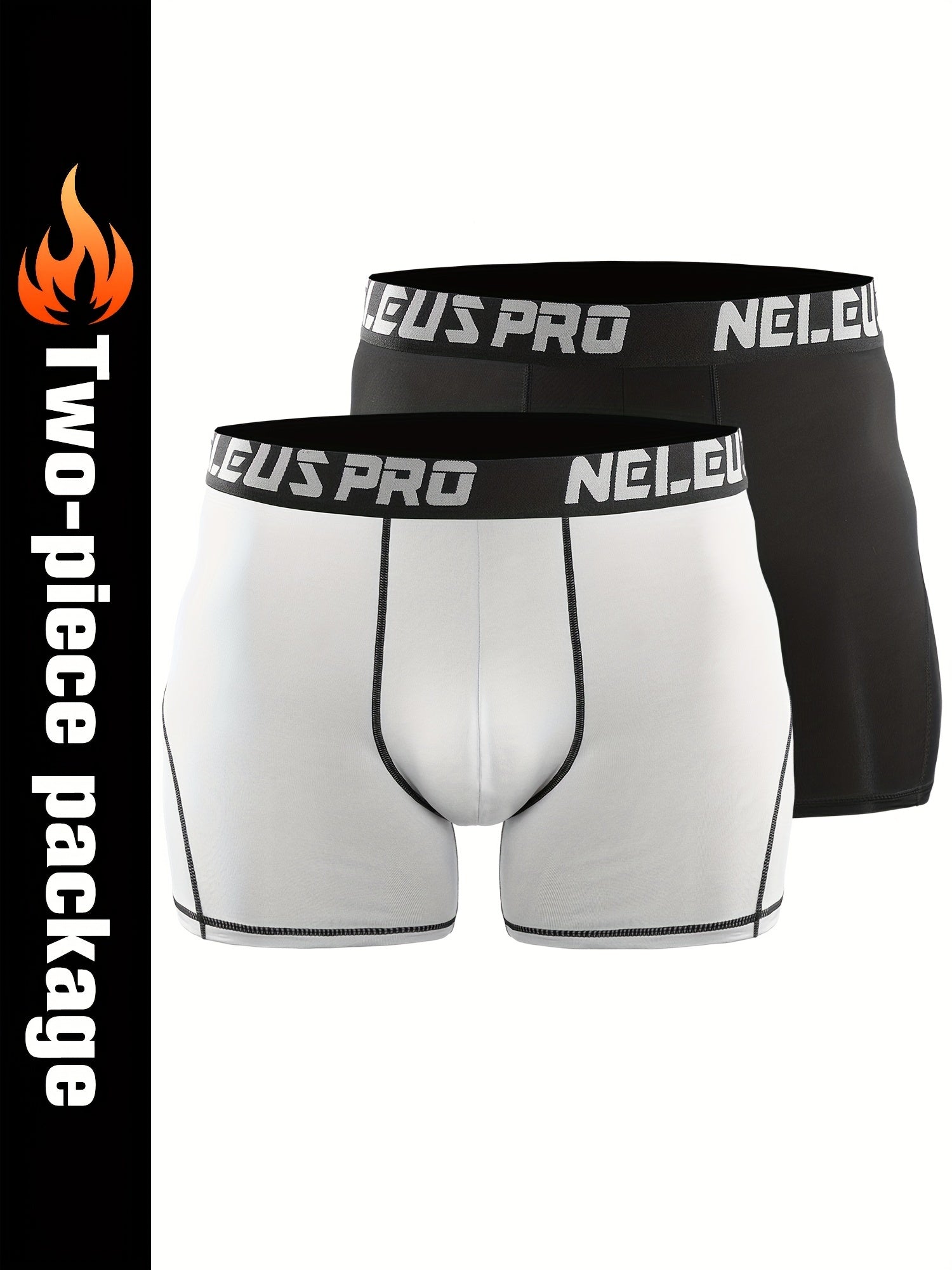 2pcs Men's Compression Shorts With Pocket Quick Dry High Stretch Base Layer