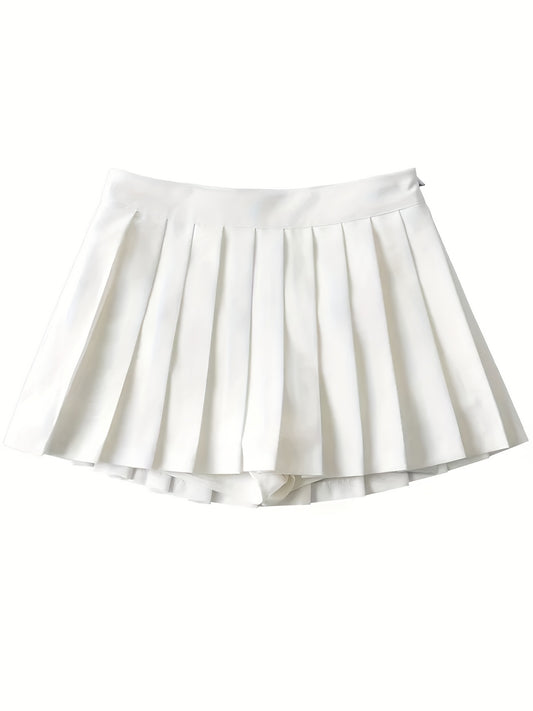 Y2K Solid Pleated Mini Skirt for Women