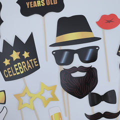 25 Birthday Wedding Funny Props Party Paper Beard Lips Decoration Supplies