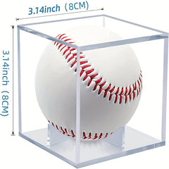 Baseball Display Case UV Protective Acrylic Cube Holder Clear Box