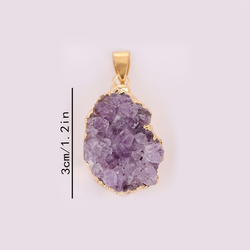 Natural Amethyst Rock Pendant Healing Crystal Gemstone 3.05 Cm