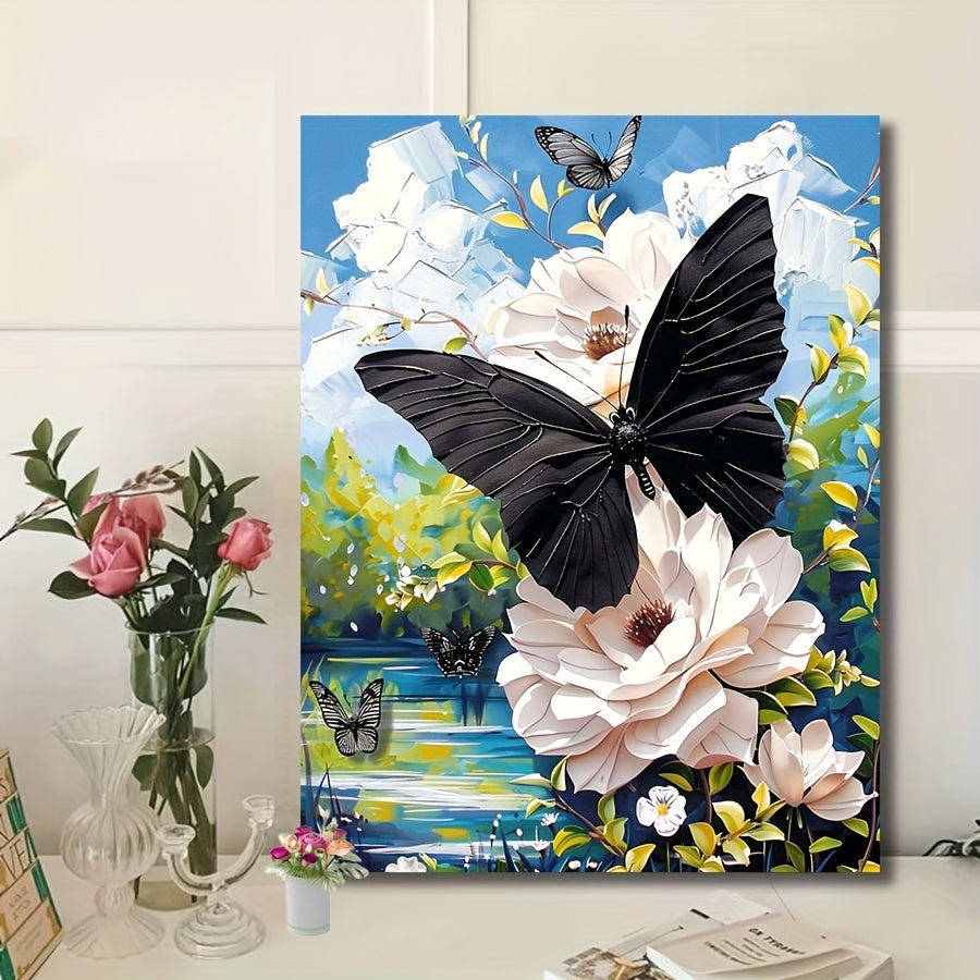 DIY Butterfly & Floral Canvas Painting Kit for Beginners