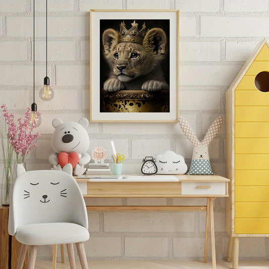 Baby Lion with Crown Wall Stickers Self-adhesive Waterproof Home Decor