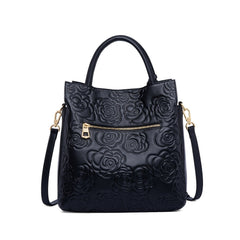 Floral Pattern Shoulder Bag With Zipper