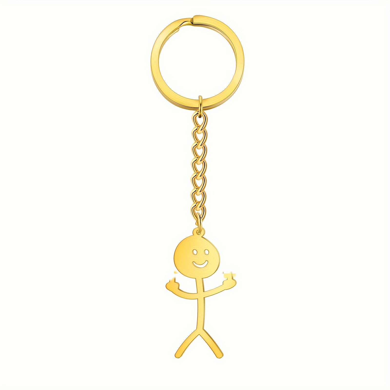 Funny Man Keychain Titanium Steel Couple Gift Keyring