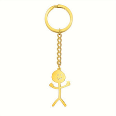 Funny Man Keychain Titanium Steel Couple Gift Keyring