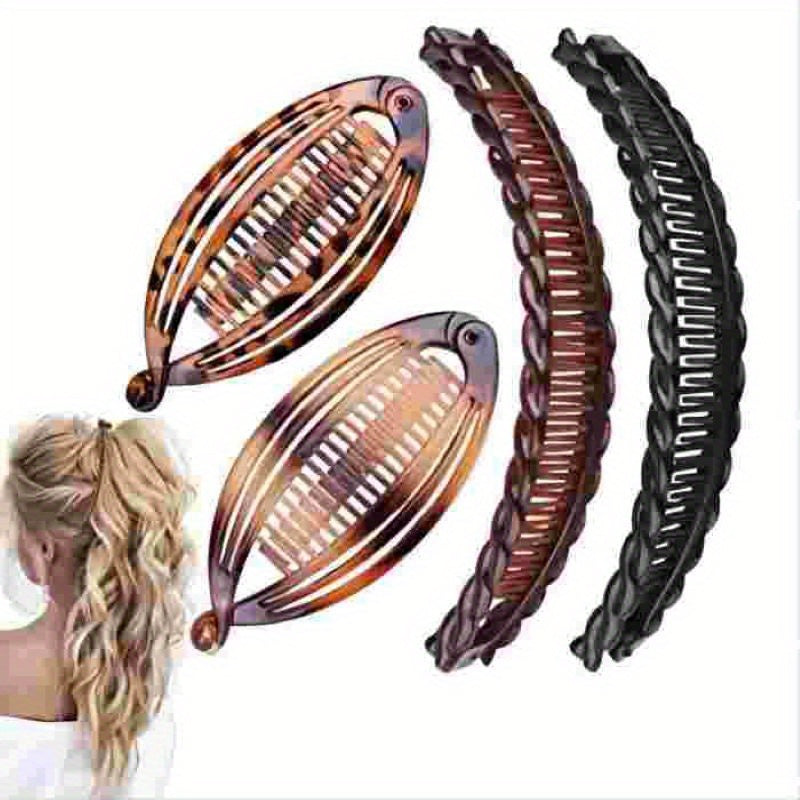 Leopard Pattern Hair Comb Ponytail Holder Hair Claw