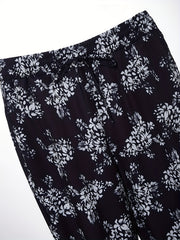 Women's Plus Floral Print Elastic Waist Joggers With Pockets