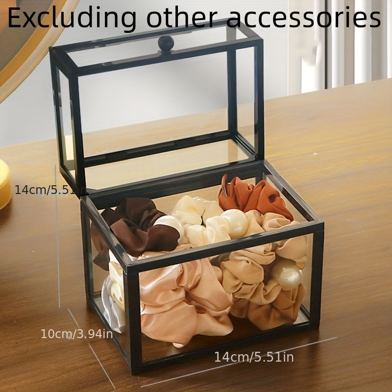 Transparent Glass Box Hair Accessories Storage